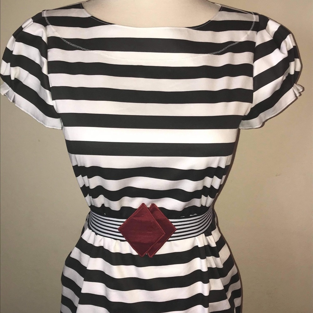 One of a kind black and white striped dress